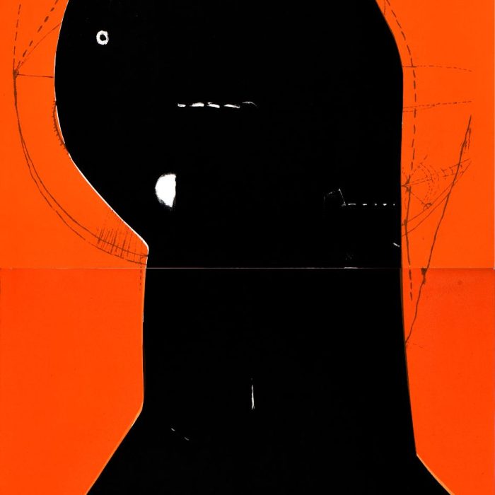 Agnieszka Cieślińska-Kawecka Ona Figura, z cyklu Figuracje, 2009 intaglio, sitodruk, chine colle, sucha igła, szablon, papier jasnokremowy